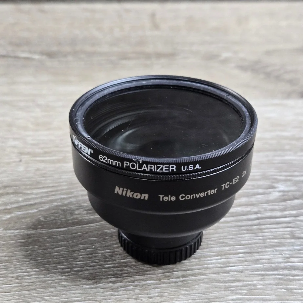 Nikon TC-E2 2x Tele Converter Lens Black with Tiffen 62mm Polarizer Tested